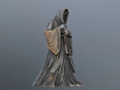 Dark statue Low-poly 3D model