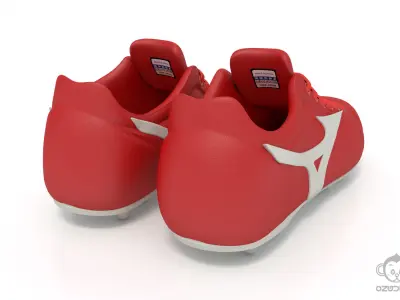 Red soccer football boot 3D model