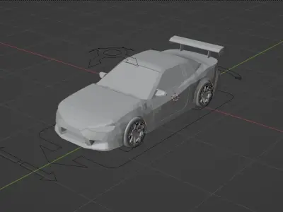 lowpoly nissan s15 Low-poly 3D model