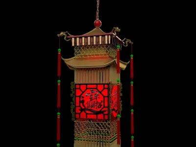 Chinese  royal palace lantern   3D model purchase