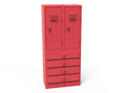 Locker with drawers 3D print model