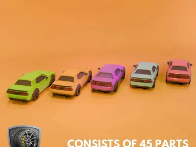 Bold Dodge Challenger - Printable STL - Personal Use 3D print model