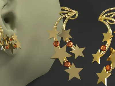 Ear cuffs Stars 3D model