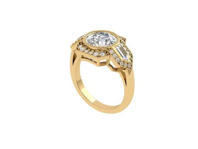 Art Deco Ring 3D print model get