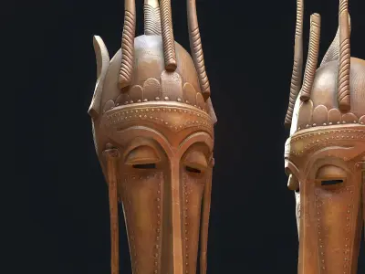 African mask 8 Low-poly 3D model