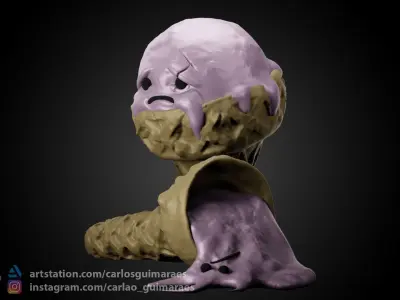 Ice-Cream ice cream cone with icing 3D print model