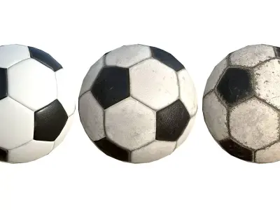 Soccer Low Poly PBR Model ball 3D model