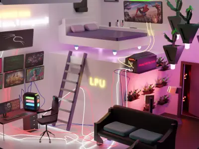 3D Sci-Fi Room  Free low-poly 3D model