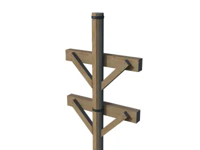 WOOD LAMPPOST Free 3D model