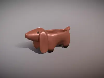 Dachshund shaped pot planter 3d printable dog 3D print model