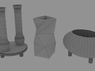 Trio vase set  3D model