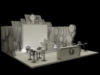 Booth Exhibition Stand a163b 3D model