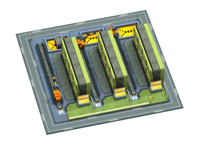 isometrical WareHouse platform upgrade 02 Low-poly 3D model