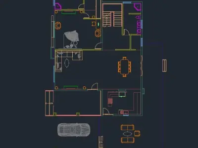 Modern 3d House 1plan Low-poly 3D model