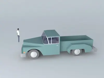 50s style truck Free 3D model