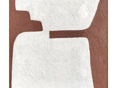 Plaster two square photo frames 144 Low-poly 3D model