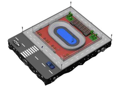 Velodrome Cycling Track Low Poly 3D Model Low-poly 3D model