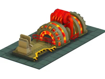 isometrical Installation Power Plant Generator 2 Low-poly 3D model