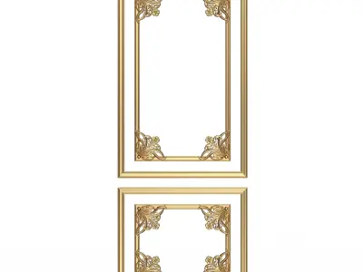 Collection of Boiserie Decoration Panels 02 Low-poly 3D model