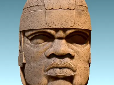 Olmeca Colossal Head CNC ARTCAM ASPIRE 3D print model