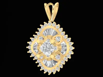 Elegant Multi Layer Diamond Pendant Jewelry Model  2729 3D print model