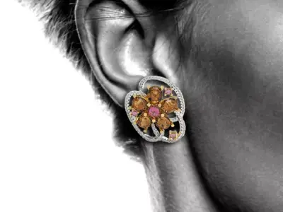 Flower Earring 3D print model