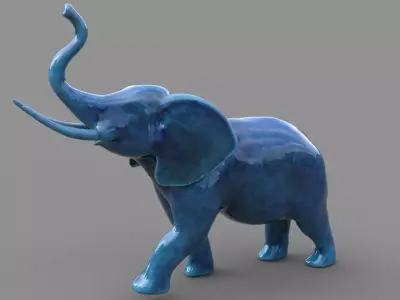 Elephant Figurine Low-poly 3D model