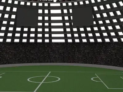 FootBall Stadium full Model with audience 3D model