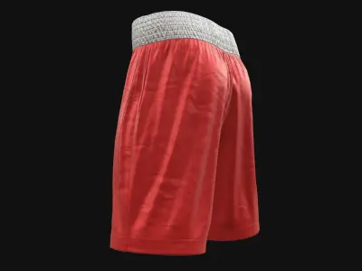 Red boxing shorts Low-poly 3D model