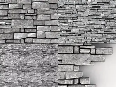 Wall stone clincer rock decor n2 3D model