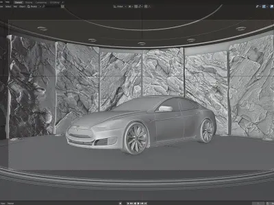 Tesla Model S - Rock Wall Location 3D model