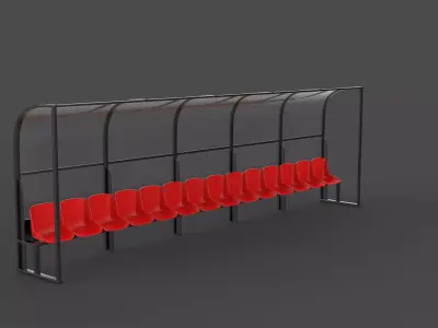 Soccer Bench 02 3D model