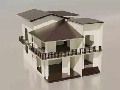 Residential House Low-poly 3D model