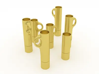 Golden Cups Decor - 3ds Max Free 3D model