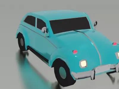 Volkswagen beetle 1971 Free low-poly 3D model