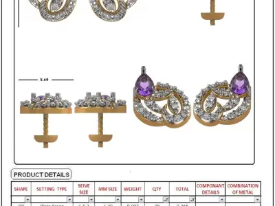 Diamond Earrings  3D print model