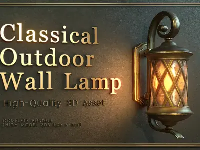 Classic Wall Mounted Outdoor Lamp OWL07   Low-poly 3D model