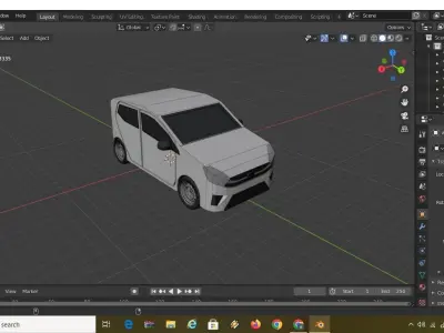 2019 Perodua Axia E Low-poly 3D model