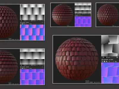 100 Alpha and Normal for Brush on Skin-Shield Zbrush-Blender etc Texture