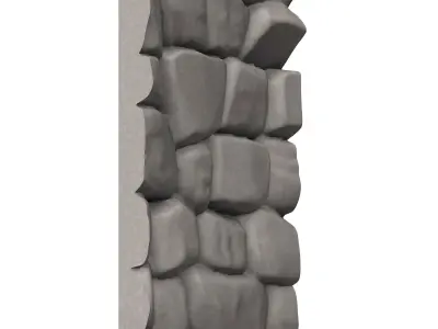 Raw Cobblestone Wall Construction 3D print model