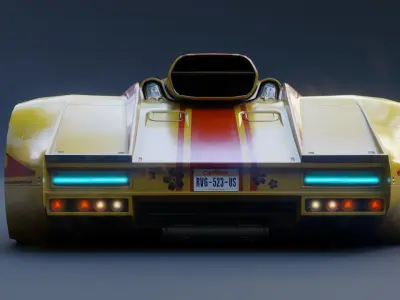 3Dpro CAR scifi 8 Low-poly 3D model