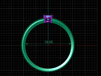 STL 3DM Print Ready Women Diamond Ring Lightweight Printable  3D print model 75