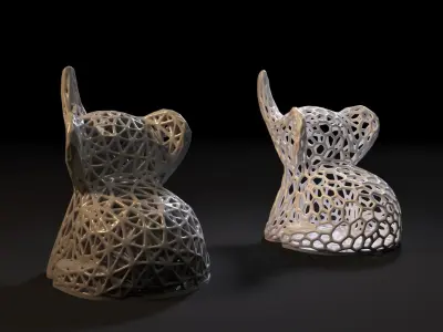 Elephant decor voronoi 3D print model