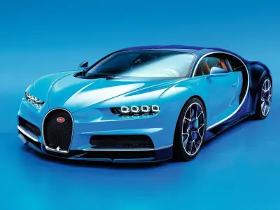 Bugatti Chiron Low-poly 3D model