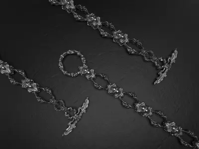 Aleph - NecroGothic bracelet 3D print model