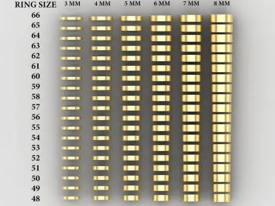 Pack of 114 rings in all sizes and widths 34-MWC 3D print model