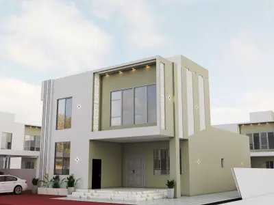 Contemporary Villa A71 DWG SketchUp Render Bundle 3D model