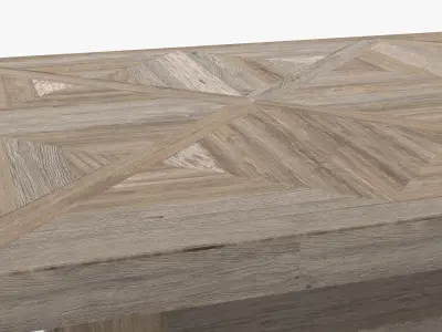 Table with diversified oak textures Low-poly 3D model