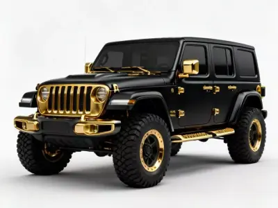 Luxury Custom Gold and Black SUV 3D Model Low-poly 3D model