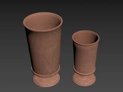 Denslow Weathered Metal Vase Collection 3D model